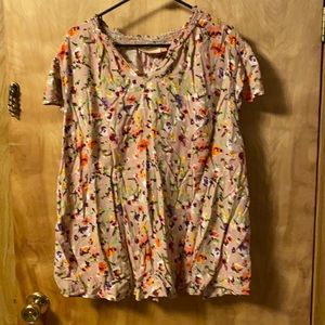 Evri Pink floral top size 2x